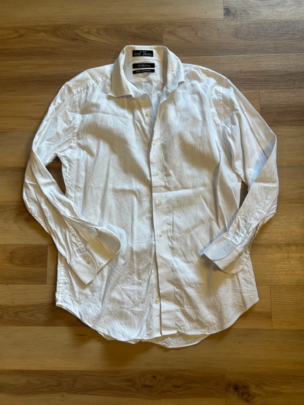 Saks Fifth Ave Slim Fit White Cotton Dress Shirt